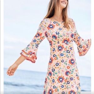 NWT🌺 Boden Dress Carmen Pink Floral Bell Sleeve A-line, size 2R